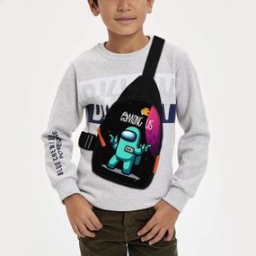 Сумка через плече дитяча Among Us 29х17 см сумка слінг для хлопчика (02029)