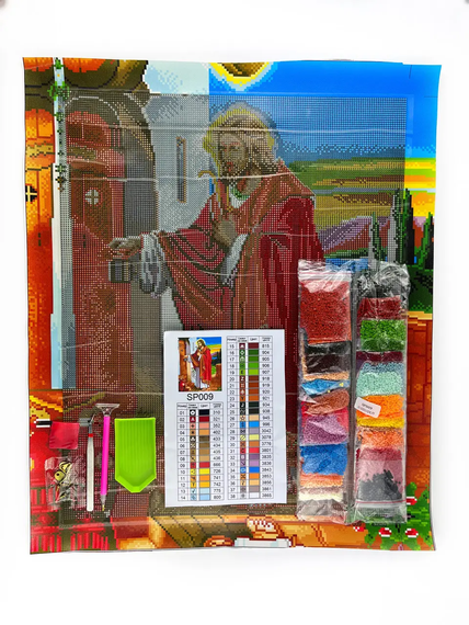 Алмазна мозаїка Ікона Ісус стукає у двері 40х50 см ColorArt  SP009 | Зображення 1