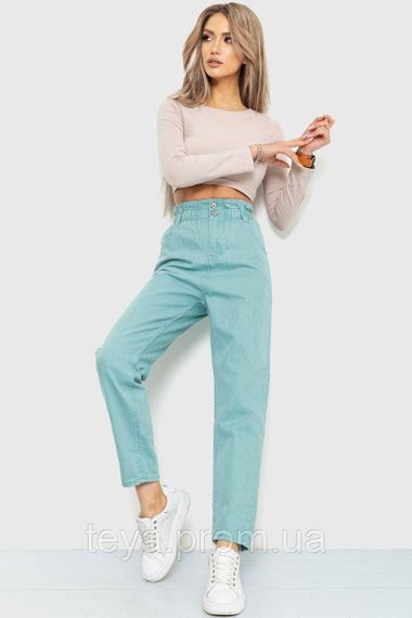 Модные женские джинсы однотонные сезон весна-лето цвет оливковый FG_00111 | Зображення 1