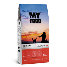 Сухий Корм Myfood Суперпреміум для дорослих котів з Ягням та Рисом 1,5кг