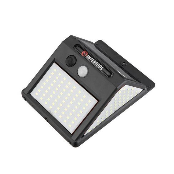 Світильник акумуляторний настінний 144 SMD, вуличний, сонячна панель, датчик руху INTERTOOL LB-0114 | Зображення 2