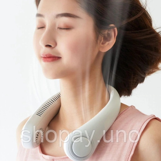 Портативний вентилятор на шию Bladeless Neck Cooler · Охолоджувач повітря з 3 режимами обдуву обличчя та шиї | Зображення 5