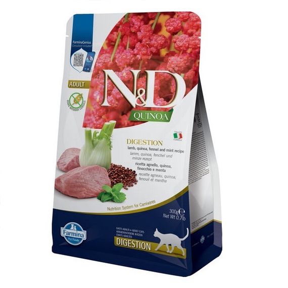 Сухий корм з ягнятиною для котів Farmina N&D Digestion Lamb & Fennel Cat Adult, 300 гр
