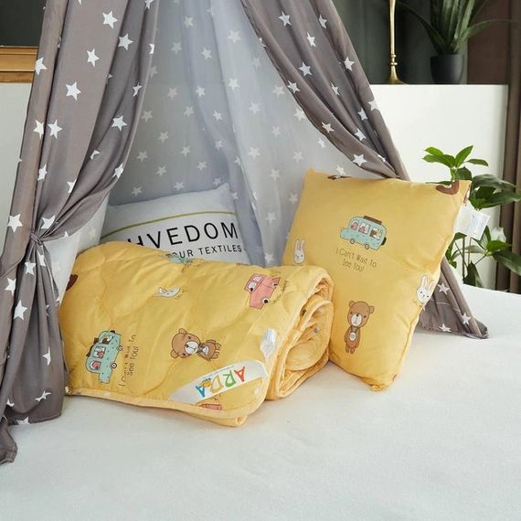 Ковдра закрита з подушкою дитяча Arda 21794 105х135 см жовта