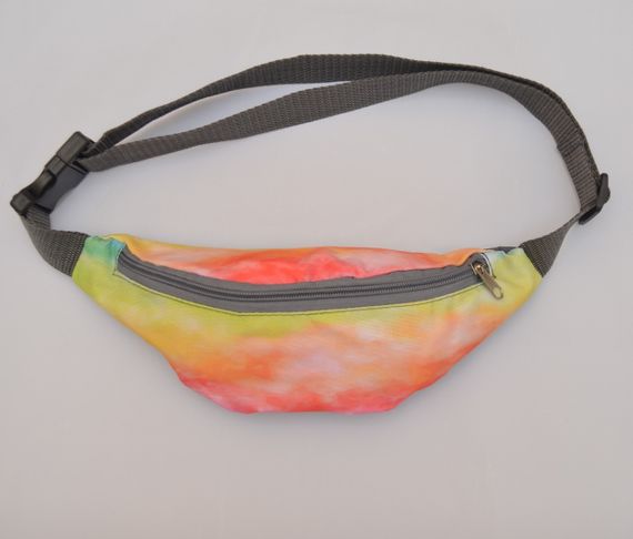 Сумка поясна бананка 4Profi Міні з принтом Тай-Дай з одним відділенням 20364 | Зображення 1