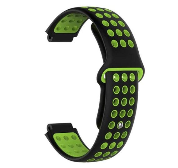 Спортивный ремешок с перфорацией Primo для часов Garmin Forerunner / Approach - Black&Green | Зображення 1