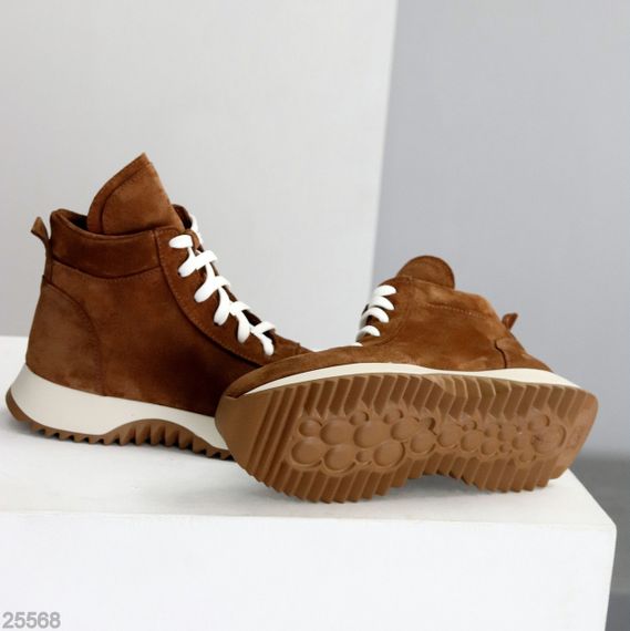 Шикарні спортивні замшеві руді черевики на флісі | Зображення 3