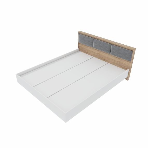 Ліжко двоспальне з підйомним механізмом Еверест Сіті-1600 200,5х168,8х82,6 см Дуб сонома/Білий (EVR-071087) | Зображення 3