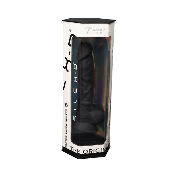 Фалоімітатор SilexD Johnny Black (MODEL 1 size 7in), двошаровий, силікон + Silexpan, діаметр 3,8см | Зображення 5