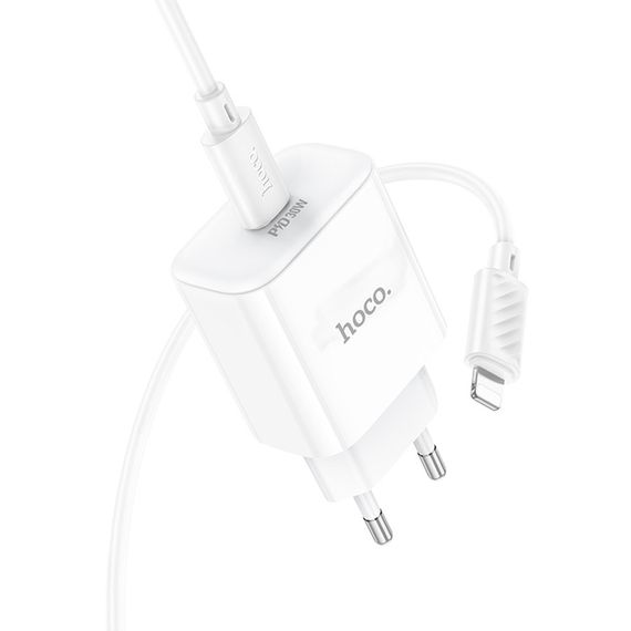 Набір СЗУ 110-240V HOCO C76A Pro+ Lighting кабель, USB-C, PD30W, кабель 1м | Зображення 3