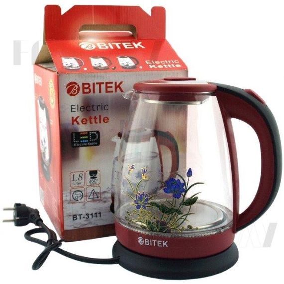 Електричний дисковий чайник з підсвічуванням BITEK BT-3111 електричний чайник