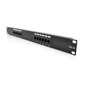 Патч-панель PiPo 12 портов UTP кат 5Е 19 "1U не экранированная черная