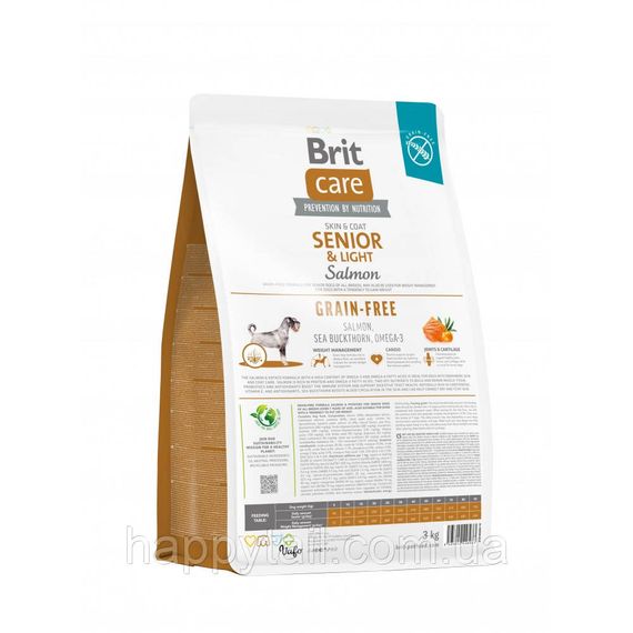 Беззерновой корм Brit Care Senior and Light для пожилых собак и контроля веса, лосось, 3 кг | Зображення 2