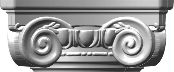 Капітель іонічна колони СІМ'Я K2, 380х380х170 мм