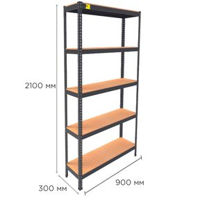 Металевий стелаж MRL-2100 ( 900x300) чорний