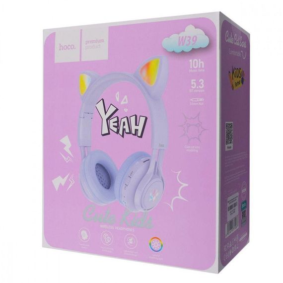 Бездротові навушники Hoco W39 Cat Ear tooth, безпровідні навушники з котячими вушками | Зображення 4