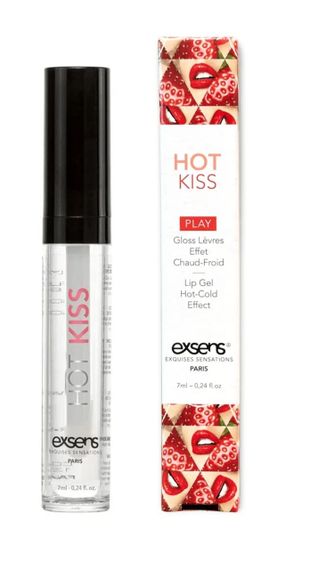 Стимулювальний блиск для губ EXSENS Strawberry Hot Kiss 7 мл, зігріває та охолоджує Sex Aura