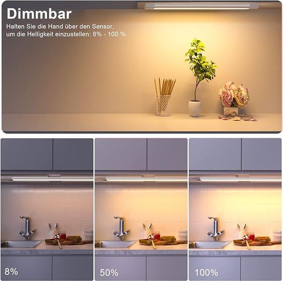 Світлодіодний світильник для кухні під кухонною шафою, світлодіодне освітлення шафи з регульованою яскравістю і | Зображення 2