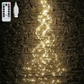 USB гирлянда "Конский хвост" 400 LED 20 нитей, 2.5 м, тёплый белый свет скидка