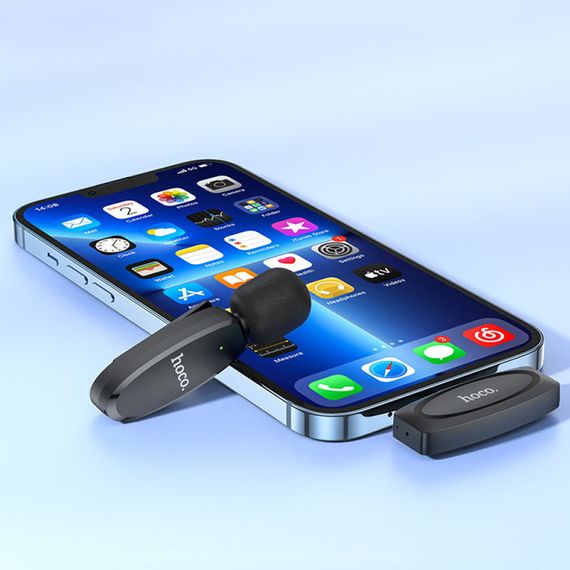 Петличний бездротовий мікрофон Hoco L15 Crystal lightning Black | Зображення 4