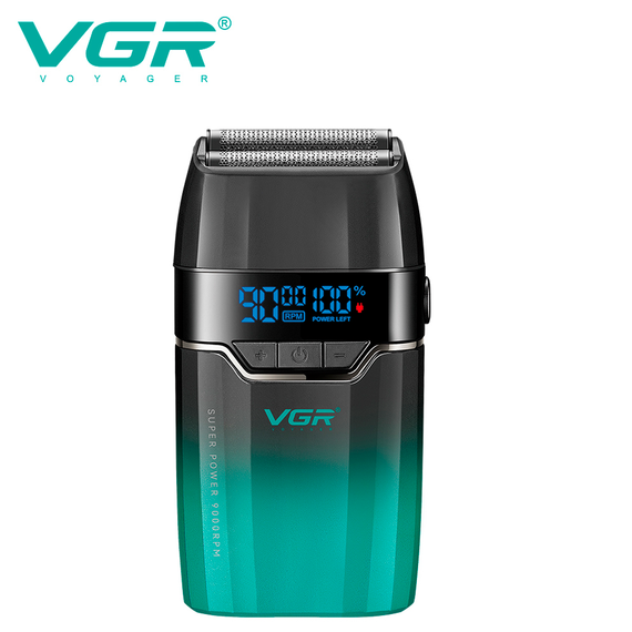 Электробритва VGR V-308 GREEN шейвер, двойное лезвие, 9000 RPM, LED дисплей | Зображення 3