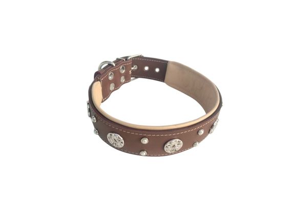 Ексклюзивний шкіряний нашийник для собак "Lockdog" коричневий | Зображення 1