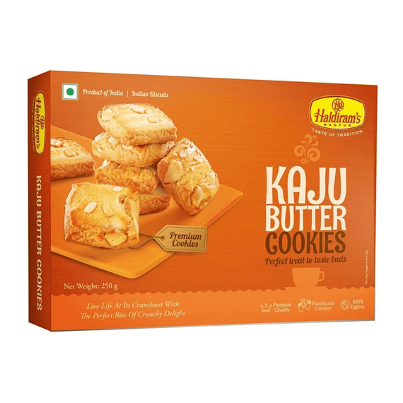 Печиво з кешʼю  Kaju Butter 250г Haldiram’s 8904004416336