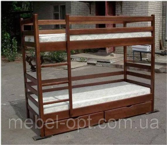 Двухъярусная кровать Засоня 80х190, цвет темный орех | Зображення 1