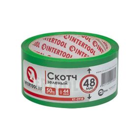 Скотч зелений 48 мм*50 м, 44 мкм INTERTOOL KT-0918