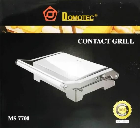 Гриль контактний Domotec MS 7708, притискний гриль | Зображення 1