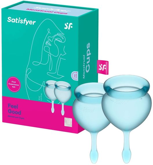 T360906 менструальні чаші Satisfyer Feel good Menstrual Cup light blue, Блакитний | Зображення 3