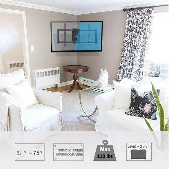 Кронштейн FORGING MOUNT для телевизора 32”-75”, поворотный, выдвижной 84 см, VESA 600x400 мм, до 45 кг | Зображення 3