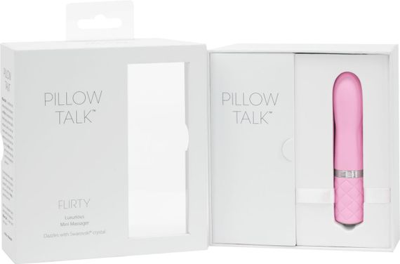Розкішний вібратор PILLOW TALK - Flirty Pink з кристалом Сваровські, гнучка головка Sex Aura | Зображення 9
