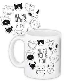 Кружка с принтом All you need is a cat 330 мл (KR_23NY009)