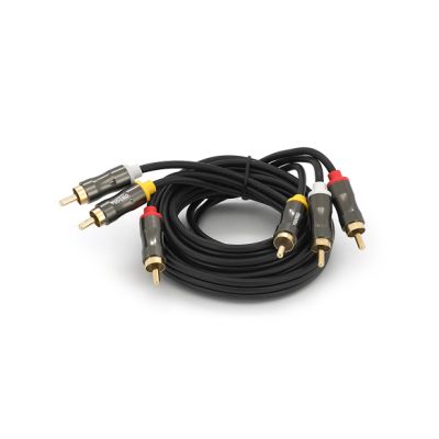 Кабель мультимедийный 3xRCA M to 3xRCA M 1.5m black VEGGIEG (YT-AV301)