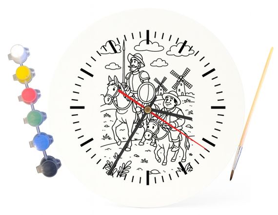 Детский набор для творчества часы-раскраска по мотивам Дон Кихот (Мигель де Сервантес) 30 см (Г0037) | Зображення 3