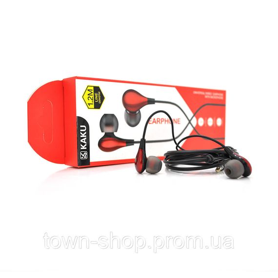 Наушники проводные iKAKU KSC-478 MINGYUE с микрофоном, Red, Bох