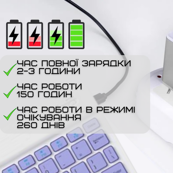 Бездротова Клавіатура та Миша Портативна Bluetooth з UA Розкладкою на Акумуляторі для ПК Комп'ютера Телефона Планшета на Android | Зображення 4