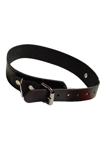 Розкішний нашийник із високоякісної натуральної шкіри в чорному кольорі Sex Aura | Зображення 1