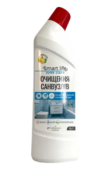 Гель для миття санвузлів ванної кімнати кухні підлоги з антибактеріальною дією Farmasi Smart Life 1000 мл