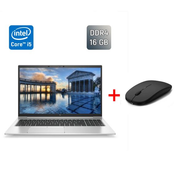 Ультрабук Б-класс HP EliteBook 850 G8 / 15.6" (1920x1080) IPS / Intel Core i5-1145G7 (4 (8) ядра по 2.6 - 4.4 GHz) / 16 GB DDR4 / 256 GB SSD / Intel Iris Xe Graphics / WebCam / USB Type-C / TouchID б/у + Подарок Беспроводная мышь / USB