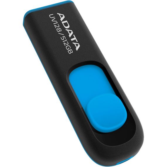USB флеш накопичувач ADATA 512GB AUV 128 Black/Blue USB 3.2 (AUV128-512G-RBE) | Зображення 1