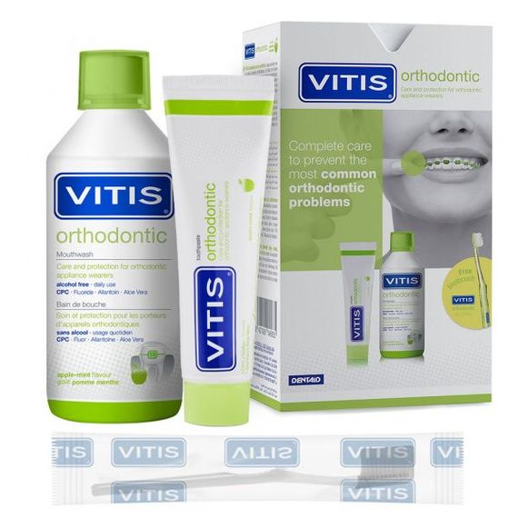 Набір VITIS ORTHODONTIC: зубна паста 100 мл + ополіск. 500 мл + у подарунок щітка V.ORTHOD. ACCESS (DENTAID)