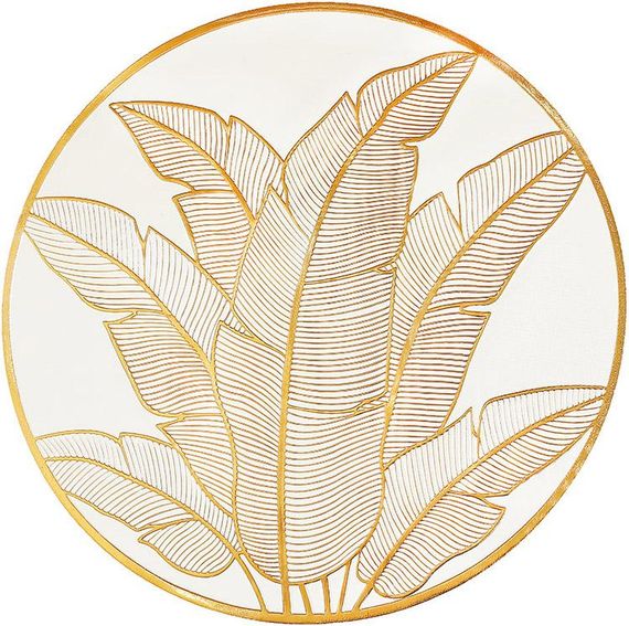 Набір 4 сервірувальних килимка Margrese Doily Floral Ø38см, плейсмат (подтарельник), білий із золотом