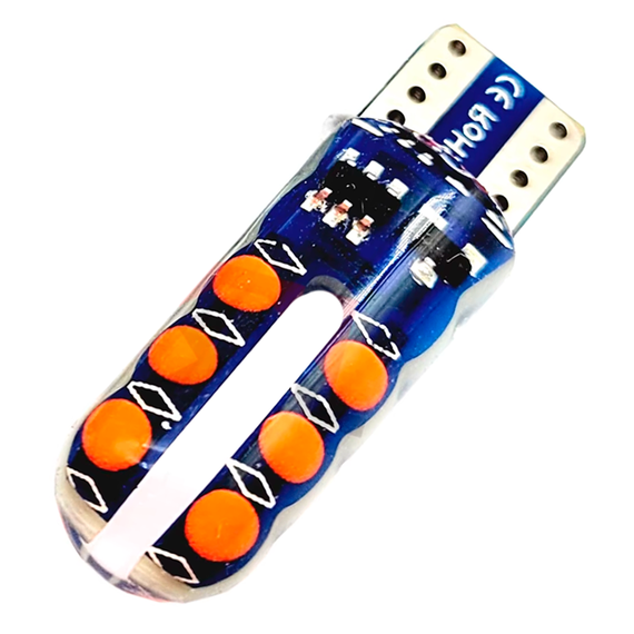 Автолампа светодиодная T10, COB 12SMD, 12В, мигающая, красная
