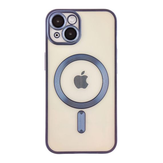 Чехол TPU Metallic Chrome з повним захистом камери with Magsafe для Iphone 14 Цвет Chrome Синій | Зображення 8