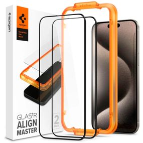 Захисне скло Spigen для Apple iPhone 15 Plus Glas.tR AlignMaster FC Black (2P) (AGL06886)