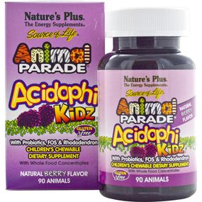 Пробіотик Nature's Plus Animal Parade Acidophi Kidz 90 Chewable Tabs Berry Flavor