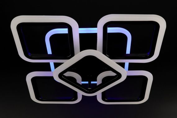 Люстра світлодіодна стельова LED світильник для квартири на стелю лед з пультом 25748 Чорний 11х41х55 см. | Зображення 8