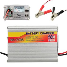 Зарядний пристрій для акумулятора автомобіля 10A, BATTERY CHARGER MA-1210A / Зарядка для акумулятора з вбудованим амперметром
